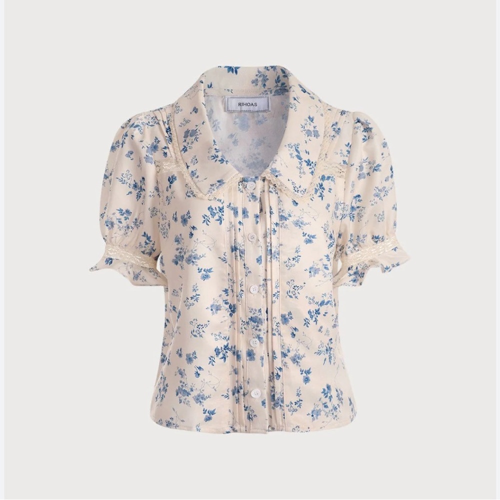 Riohas blue and white blouse size medium